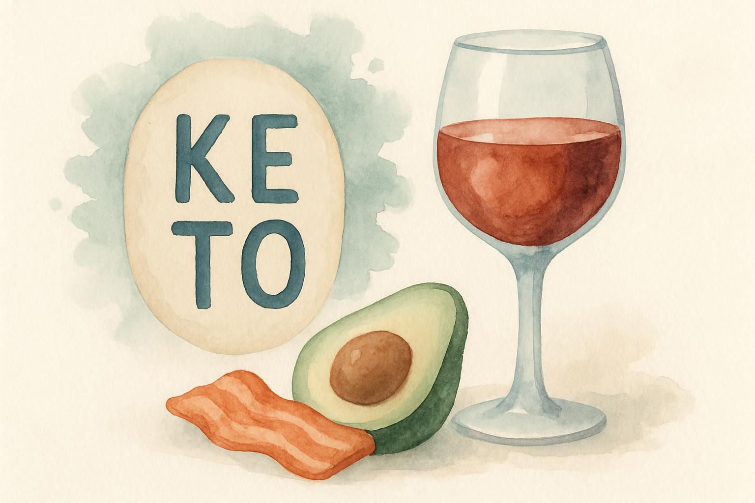 Ilustracja artykułu o alkoholu na diecie ketogenicznej — metabolizm, ketoza, praktyczne zasady