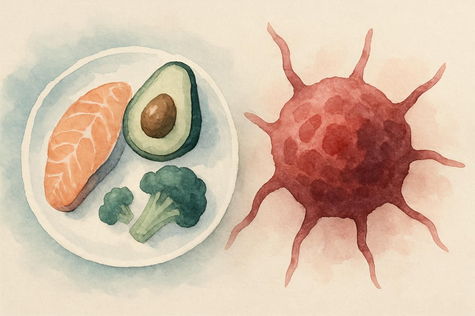 Ilustracja artykułu o diecie ketogenicznej i nowotworach - efekt Warburga i badania kliniczne