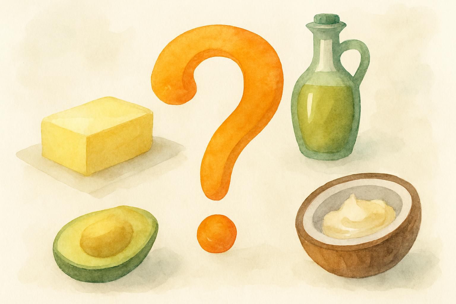 Ilustracja artykułu: Tłuszcze na keto — które wybierać? Masło, oliwa, kokosowy, smalec