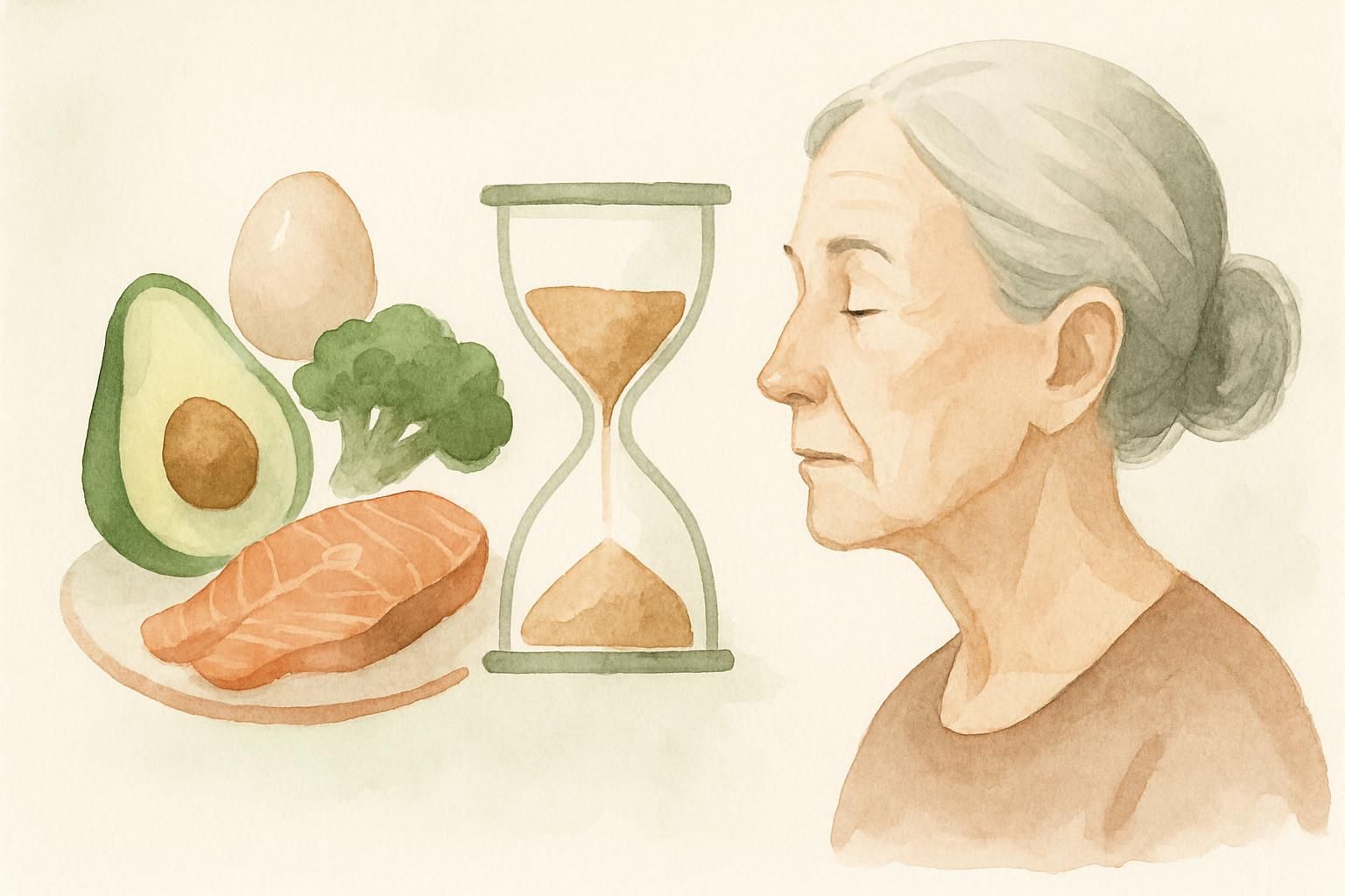 Ilustracja artykułu o wpływie diety ketogenicznej na starzenie się — mTOR, autofagia, longevity